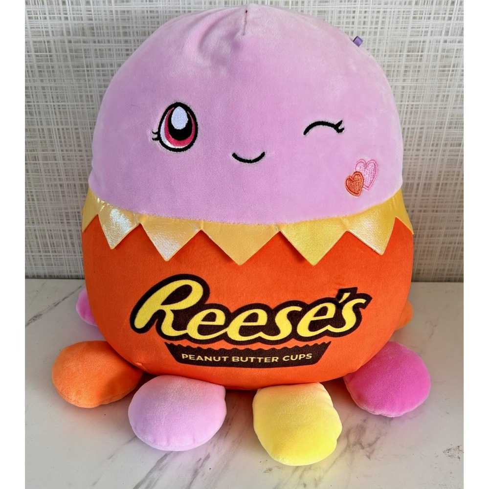 Squishmallow 12" Reese's Peanut Butter Cup Jeanne Octopus Plush Pillow Hershey's